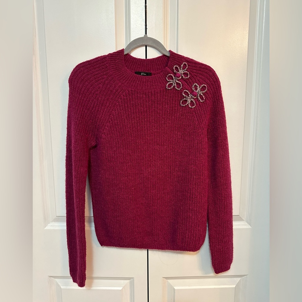 J.CREW  fuchsia frog closure knit sweater